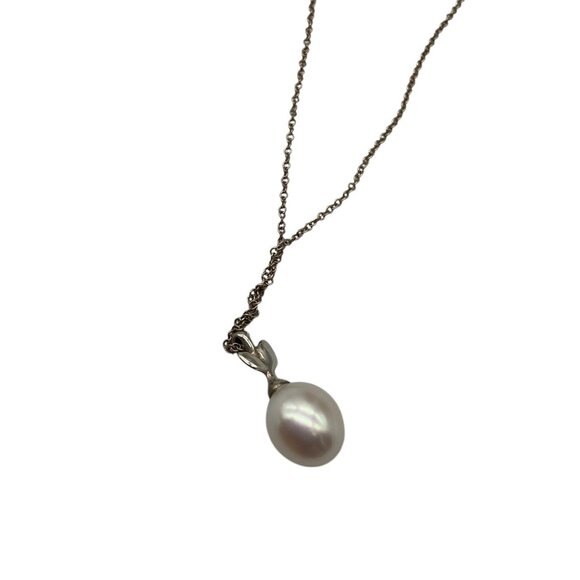 Tiffany & Co. Paloma Picasso Olive Leaf Pearl Pendant Sterling Silver Necklace - Picture 3 of 6
